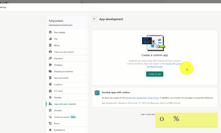 Shopify Fullpost fulfillment app api integráció